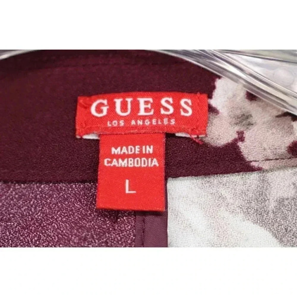 Guess Women's Roll Tab Blazer-Faux Pockets-Floral-Large - Picture 5 of 9